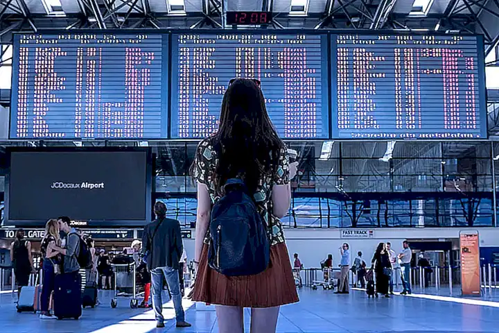 Die Menschenmassen im Flug